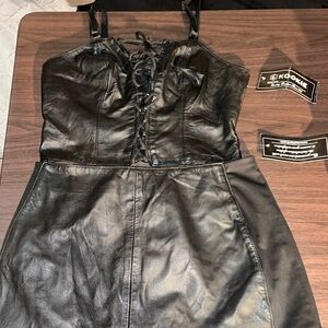 2 piece Leather skirt set